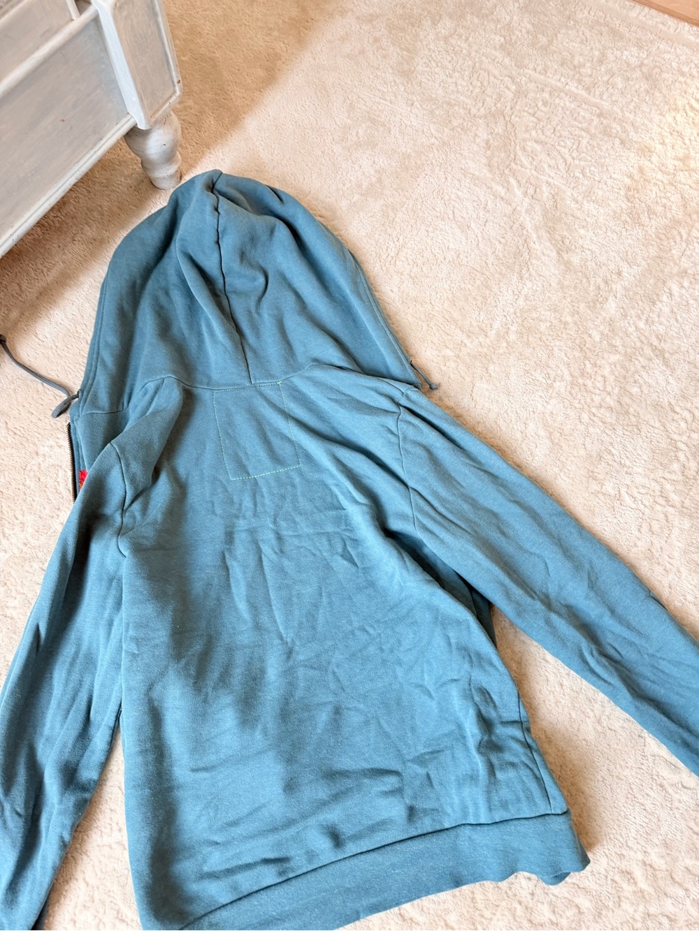 Aviator Nation Light Blue Zip Hoodie with Rainbow Chest Stripes - Picture 3 of 6